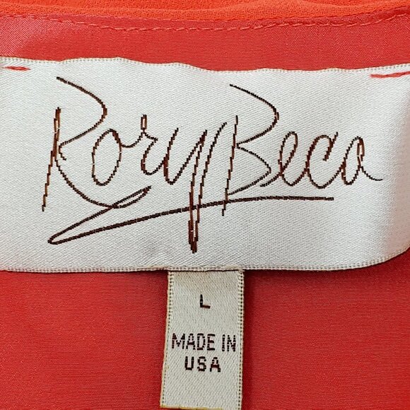Rory Beca Silk Orange Red Dress Sz L NWT - Picture 7 of 8